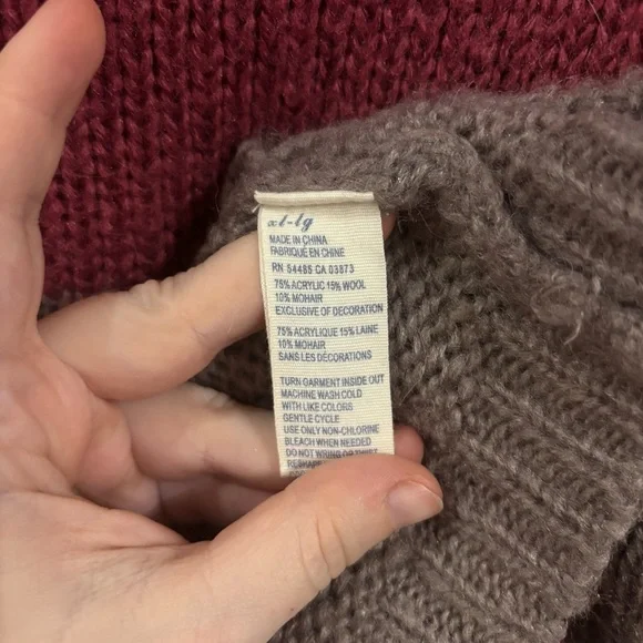 Striped Pink and Gray Women's Sweater - Picture 3 of 6